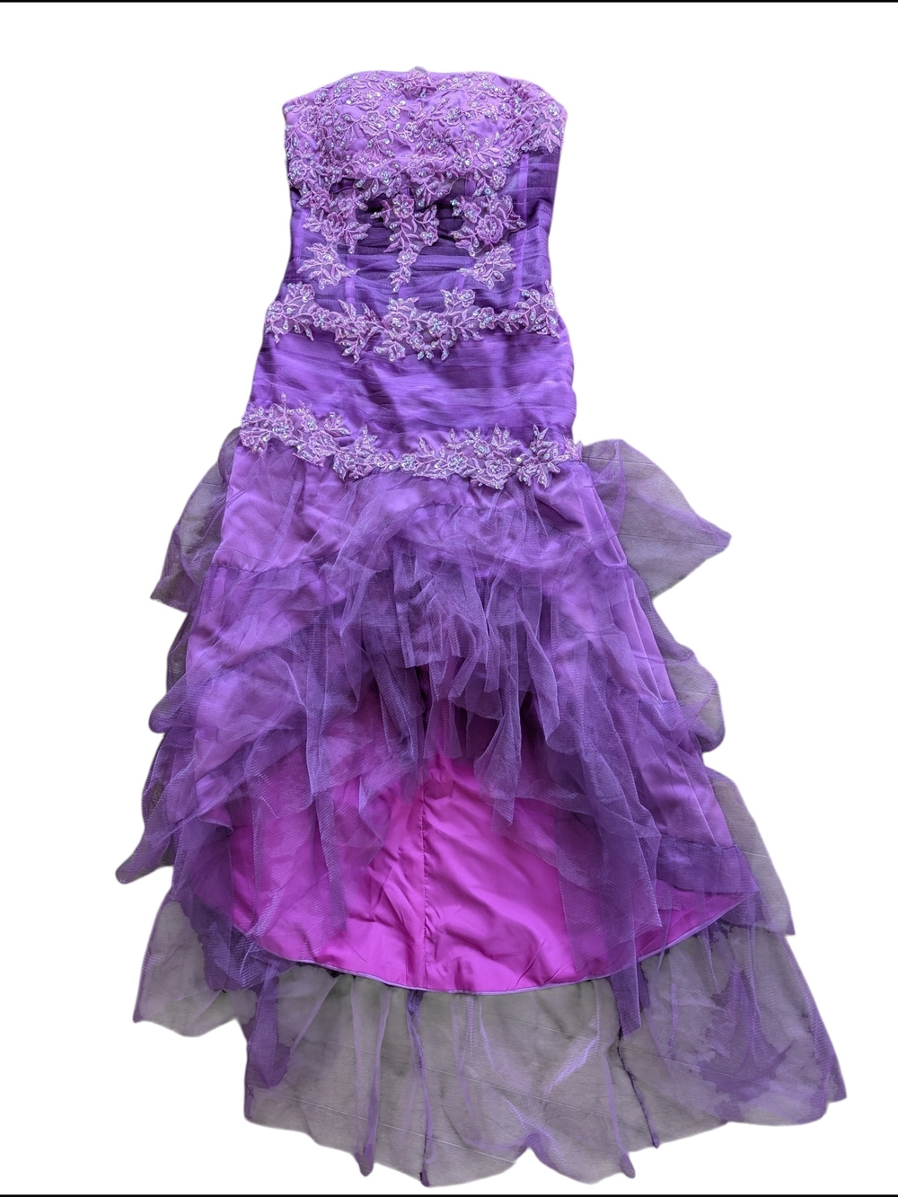 Prom Bal  Purple Lace & Tulle Layered Party Dress